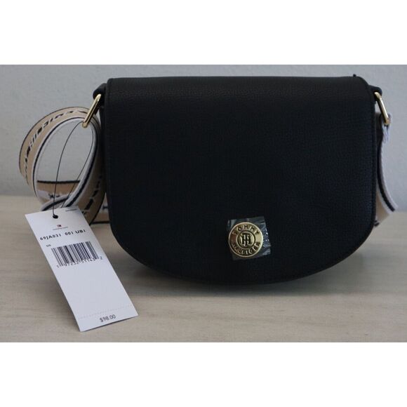 Tommy Hilfiger 69JA031-001 Black Pebbled Sylvie II Flap Crossbody Bag - Picture 10 of 10